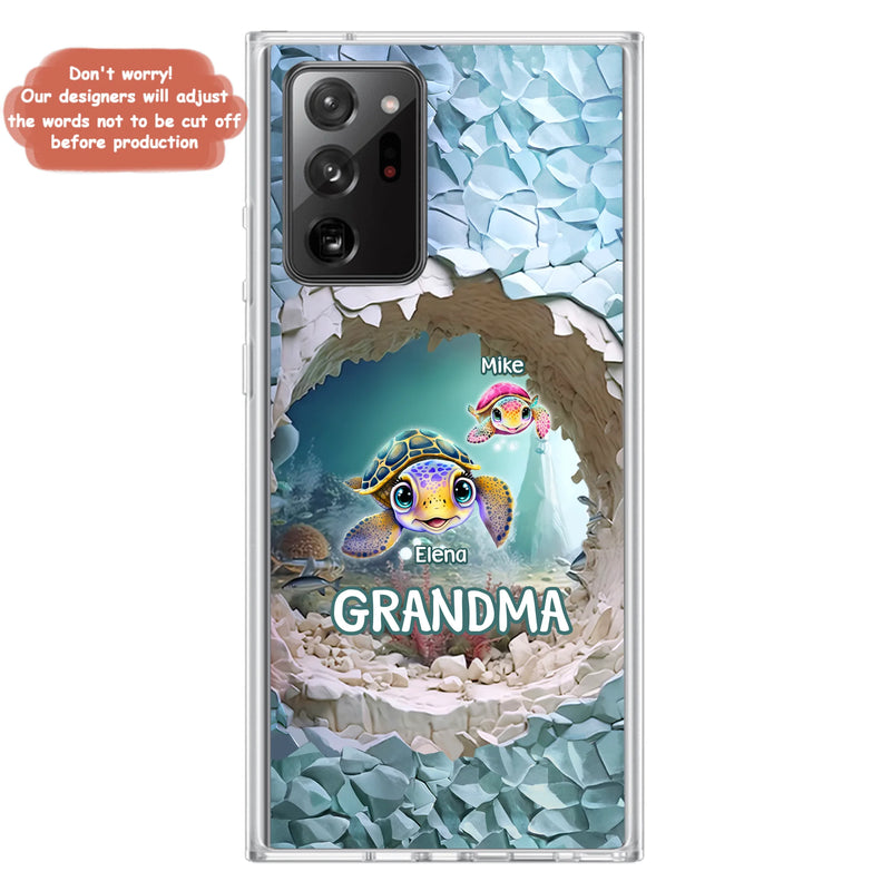 Personalized Turtle Phone Case - Up to 10 Kids - Mother's Day Gift Idea For Grandma - Case for iPhone/Samsung