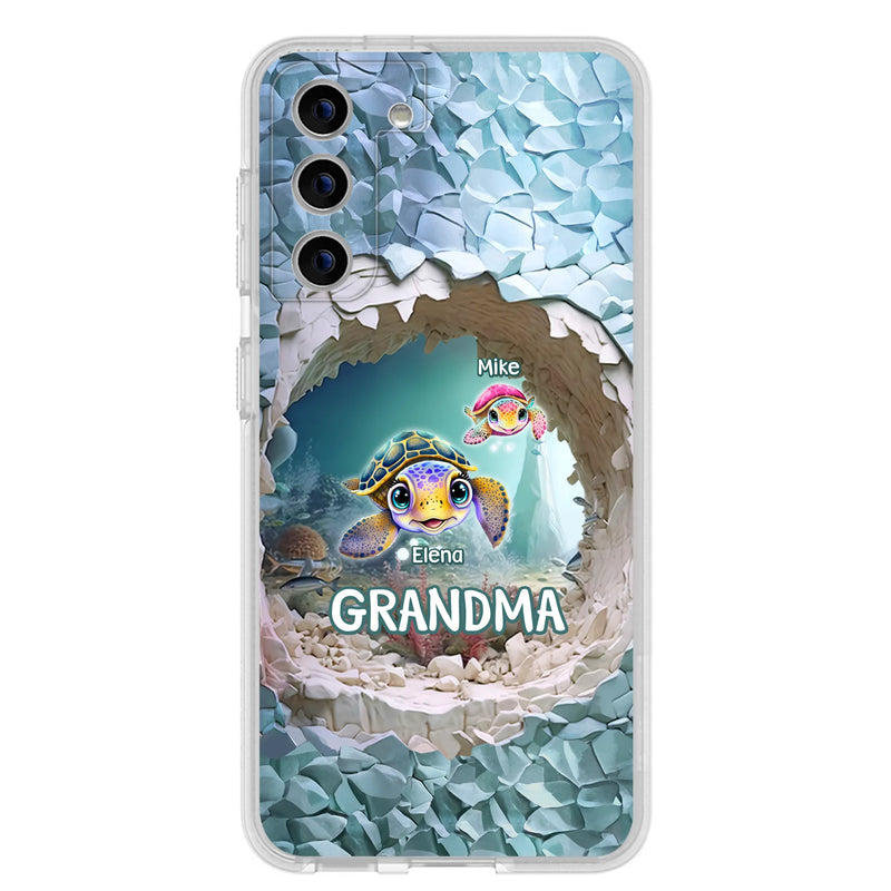 Personalized Turtle Phone Case - Up to 10 Kids - Mother's Day Gift Idea For Grandma - Case for iPhone/Samsung