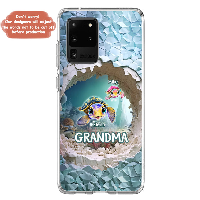 Personalized Turtle Phone Case - Up to 10 Kids - Mother's Day Gift Idea For Grandma - Case for iPhone/Samsung