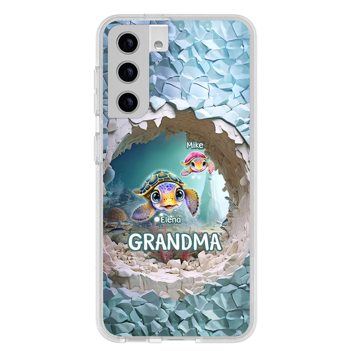 Personalized Turtle Phone Case - Up to 10 Kids - Mother's Day Gift Idea For Grandma - Case for iPhone/Samsung