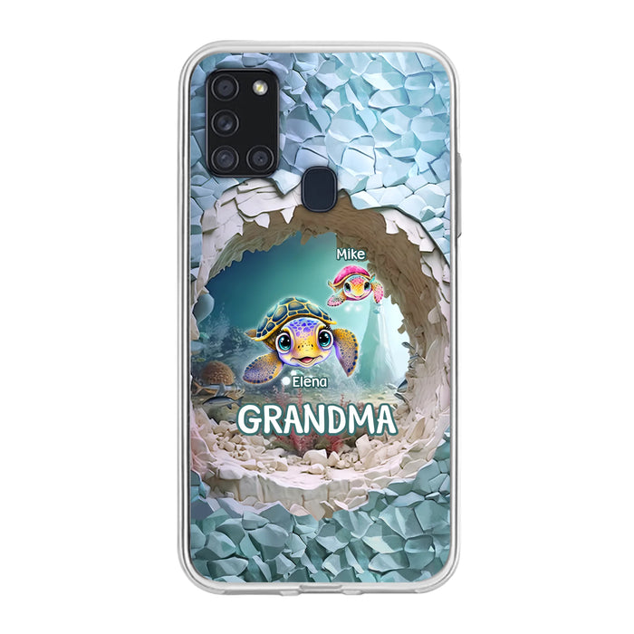 Personalized Turtle Phone Case - Up to 10 Kids - Mother's Day Gift Idea For Grandma - Case for iPhone/Samsung