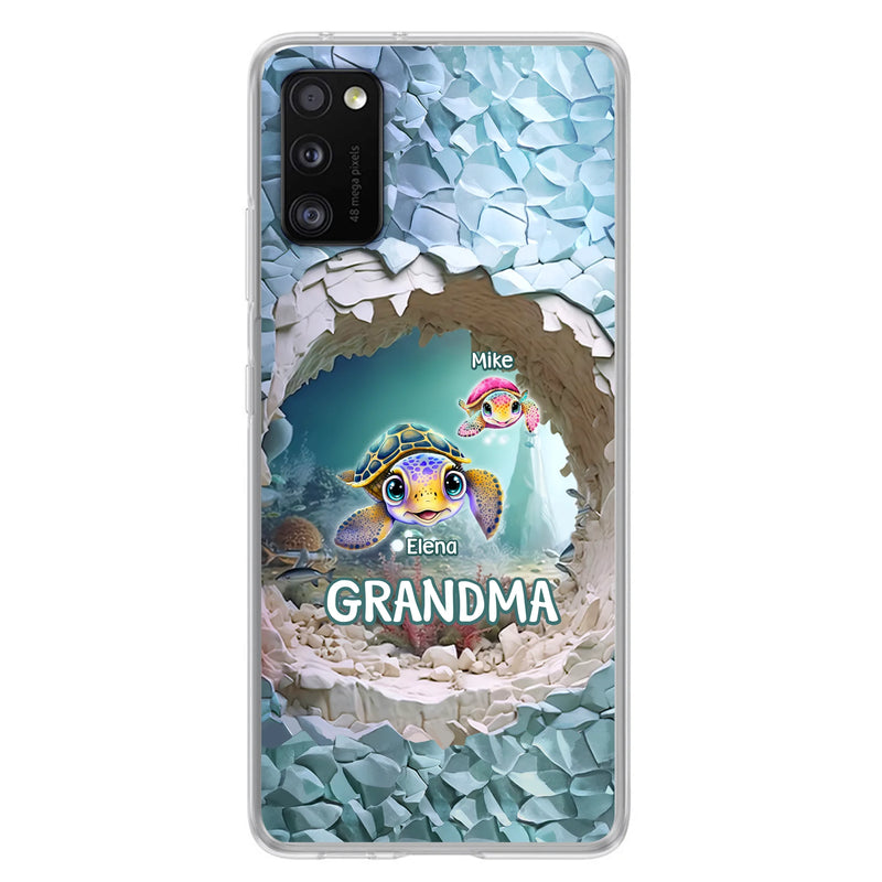 Personalized Turtle Phone Case - Up to 10 Kids - Mother's Day Gift Idea For Grandma - Case for iPhone/Samsung