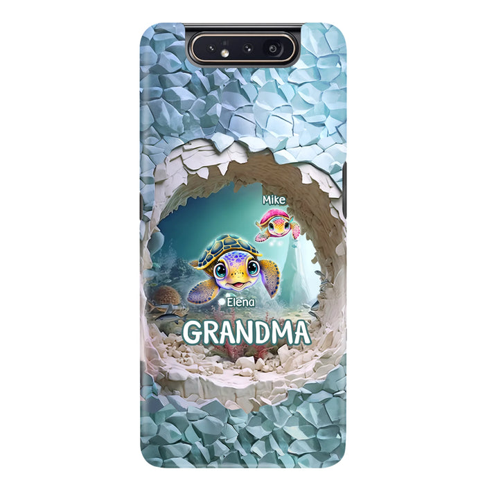 Personalized Turtle Phone Case - Up to 10 Kids - Mother's Day Gift Idea For Grandma - Case for iPhone/Samsung