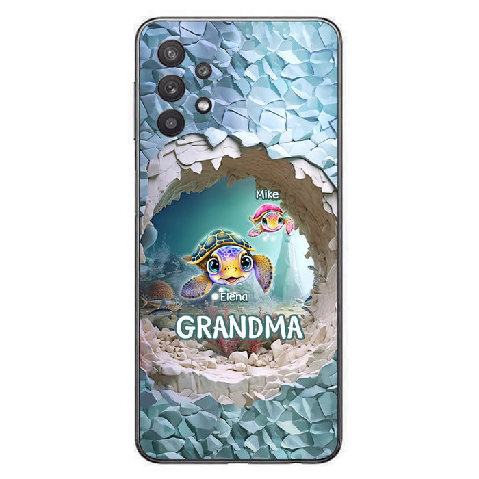 Personalized Turtle Phone Case - Up to 10 Kids - Mother's Day Gift Idea For Grandma - Case for iPhone/Samsung