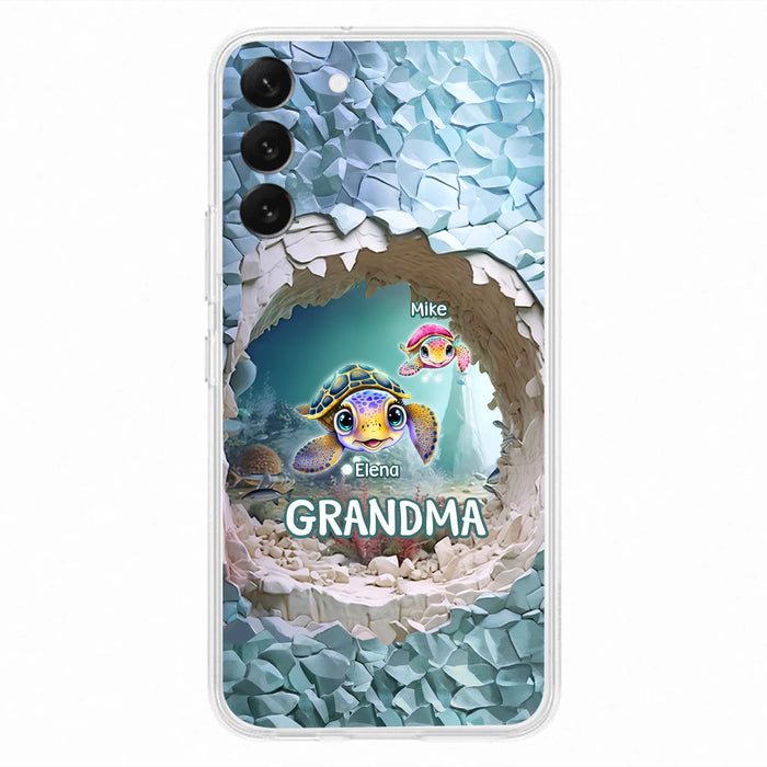 Personalized Turtle Phone Case - Up to 10 Kids - Mother's Day Gift Idea For Grandma - Case for iPhone/Samsung