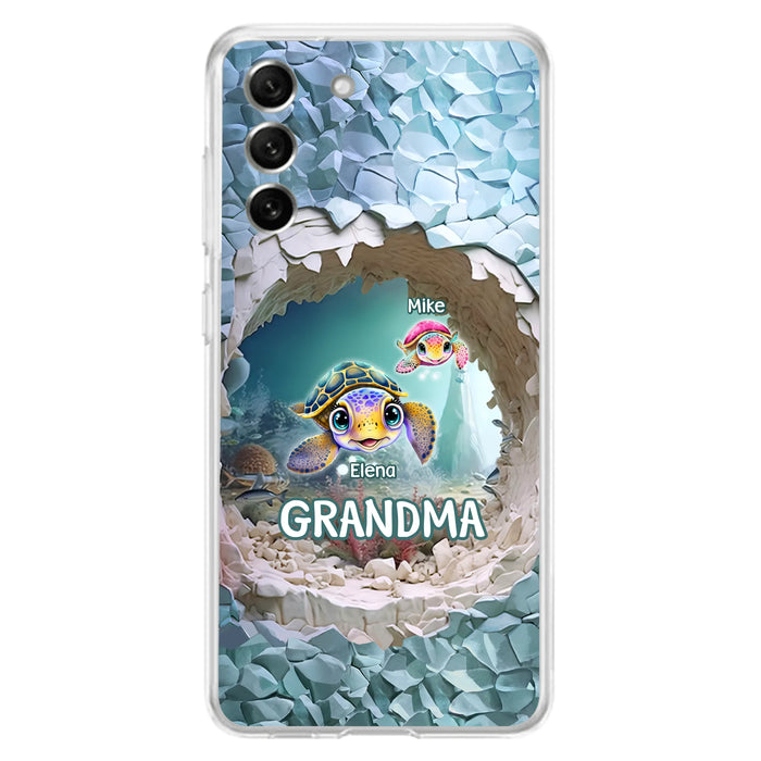Personalized Turtle Phone Case - Up to 10 Kids - Mother's Day Gift Idea For Grandma - Case for iPhone/Samsung