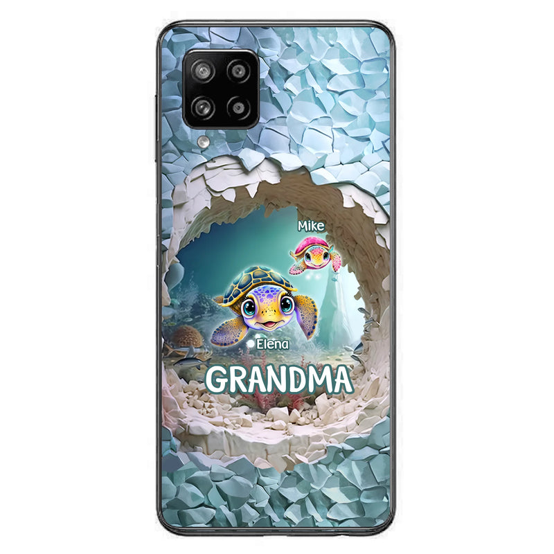 Personalized Turtle Phone Case - Up to 10 Kids - Mother's Day Gift Idea For Grandma - Case for iPhone/Samsung