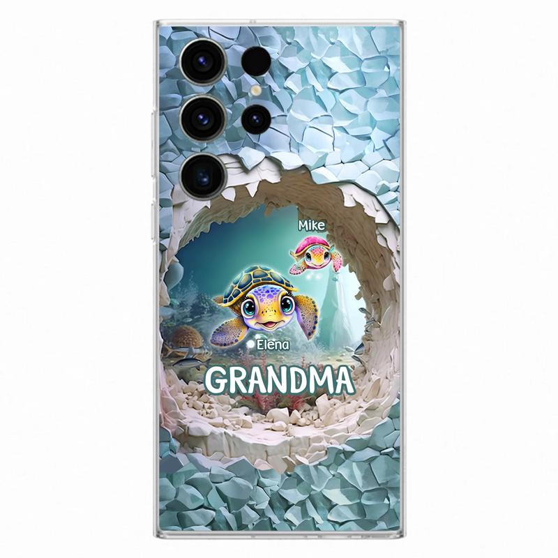 Personalized Turtle Phone Case - Up to 10 Kids - Mother's Day Gift Idea For Grandma - Case for iPhone/Samsung