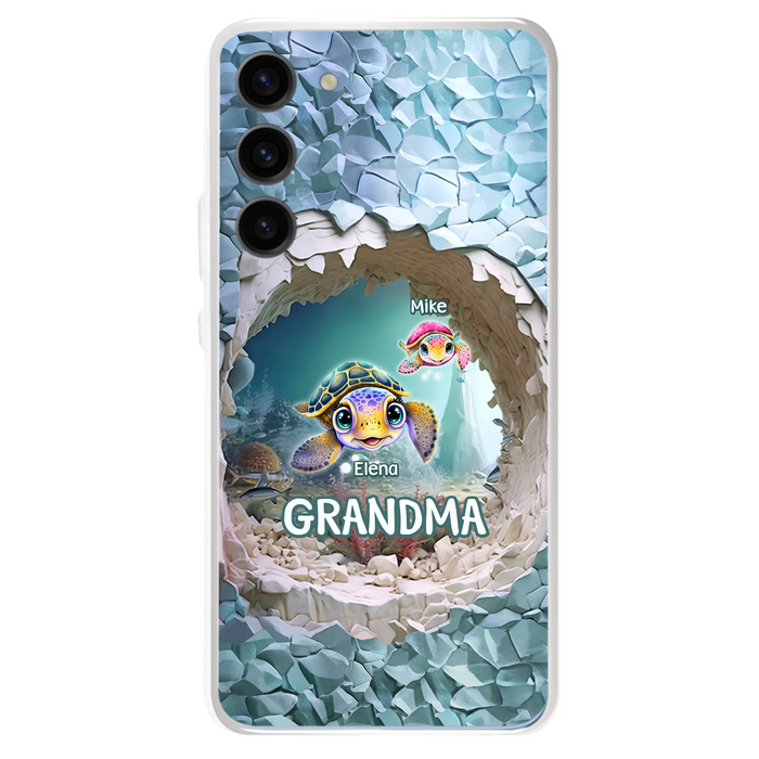 Personalized Turtle Phone Case - Up to 10 Kids - Mother's Day Gift Idea For Grandma - Case for iPhone/Samsung