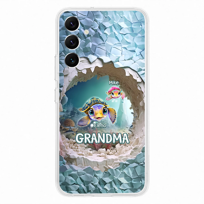 Personalized Turtle Phone Case - Up to 10 Kids - Mother's Day Gift Idea For Grandma - Case for iPhone/Samsung