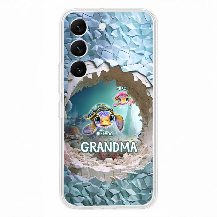 Personalized Turtle Phone Case - Up to 10 Kids - Mother's Day Gift Idea For Grandma - Case for iPhone/Samsung