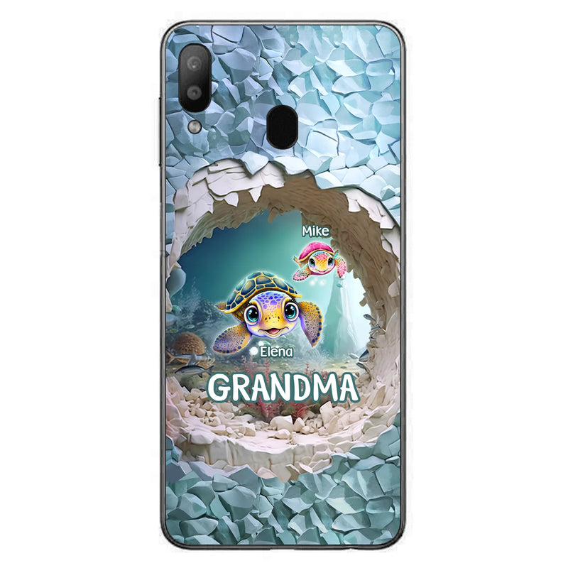 Personalized Turtle Phone Case - Up to 10 Kids - Mother's Day Gift Idea For Grandma - Case for iPhone/Samsung