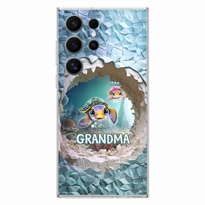 Personalized Turtle Phone Case - Up to 10 Kids - Mother's Day Gift Idea For Grandma - Case for iPhone/Samsung