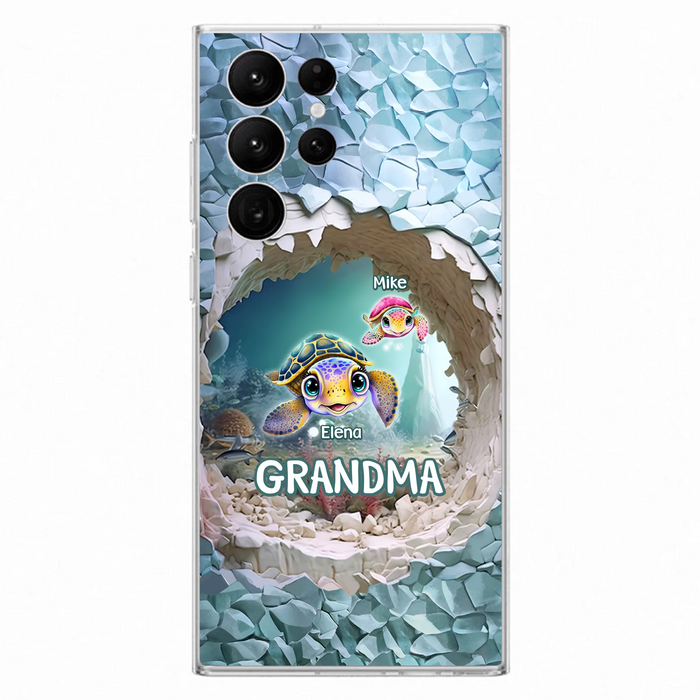 Personalized Turtle Phone Case - Up to 10 Kids - Mother's Day Gift Idea For Grandma - Case for iPhone/Samsung