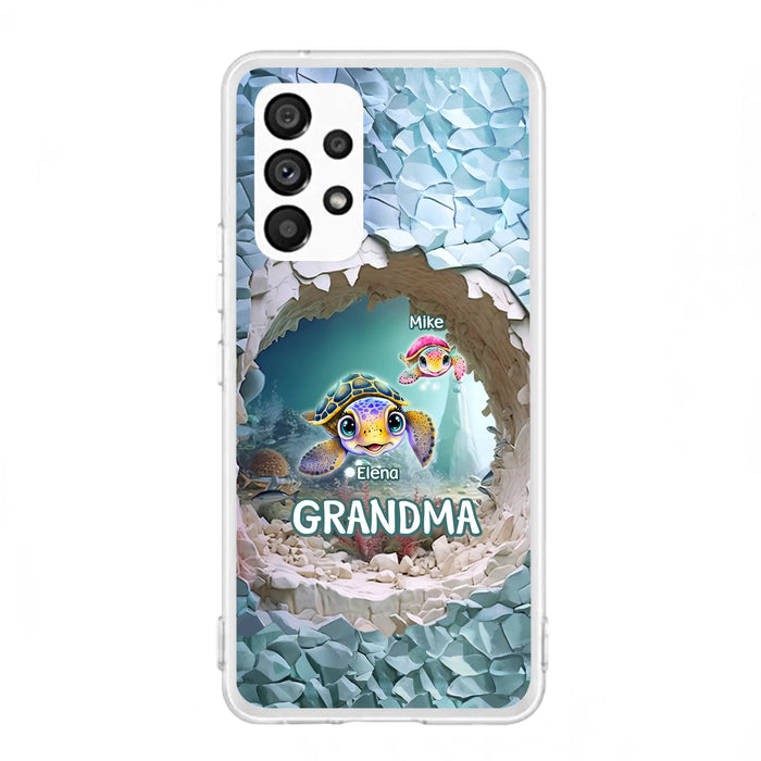 Personalized Turtle Phone Case - Up to 10 Kids - Mother's Day Gift Idea For Grandma - Case for iPhone/Samsung