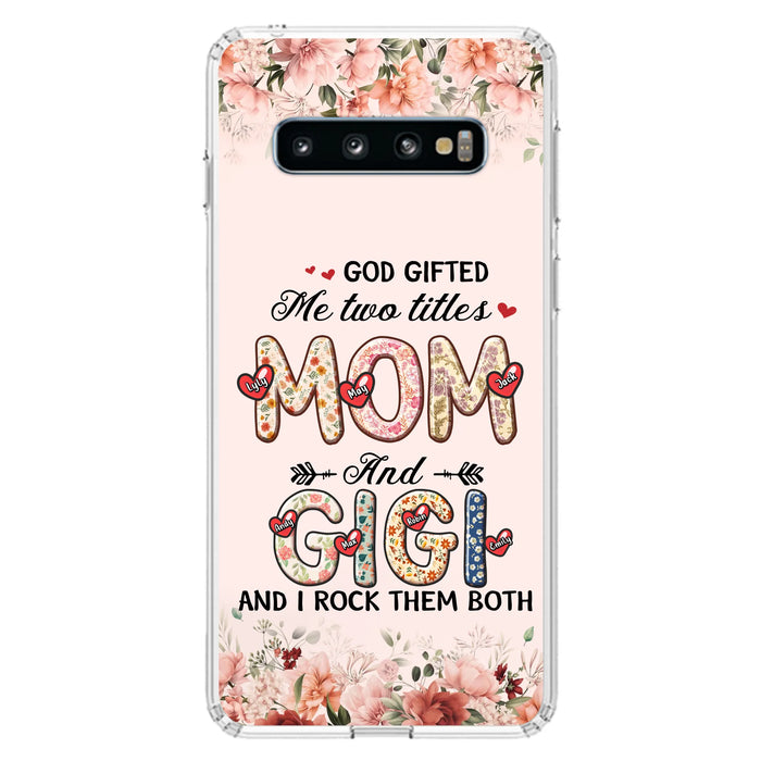 Personalized Grandma Phone Case - Up to 7 Kids & 7 Grandkids - Mother's Day Gift Idea for Grandma/Mom - God Gifted Me Two Titles - Case for iPhone/Samsung