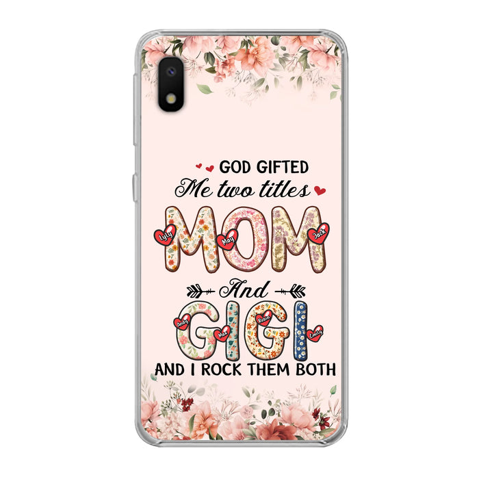 Personalized Grandma Phone Case - Up to 7 Kids & 7 Grandkids - Mother's Day Gift Idea for Grandma/Mom - God Gifted Me Two Titles - Case for iPhone/Samsung