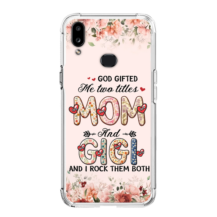 Personalized Grandma Phone Case - Up to 7 Kids & 7 Grandkids - Mother's Day Gift Idea for Grandma/Mom - God Gifted Me Two Titles - Case for iPhone/Samsung
