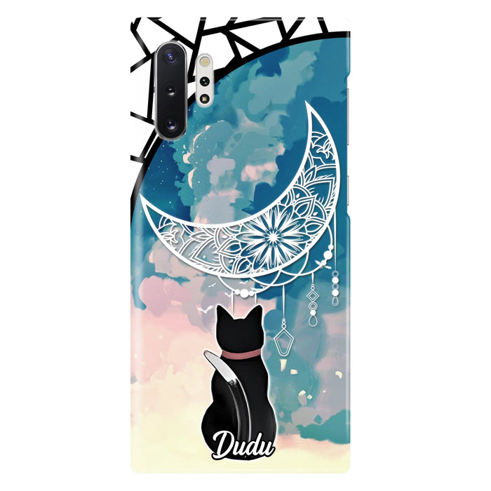 Custom Personalized Black Cat Phone Case - Gift Idea For Cat Lover - Case For iPhone/Samsung