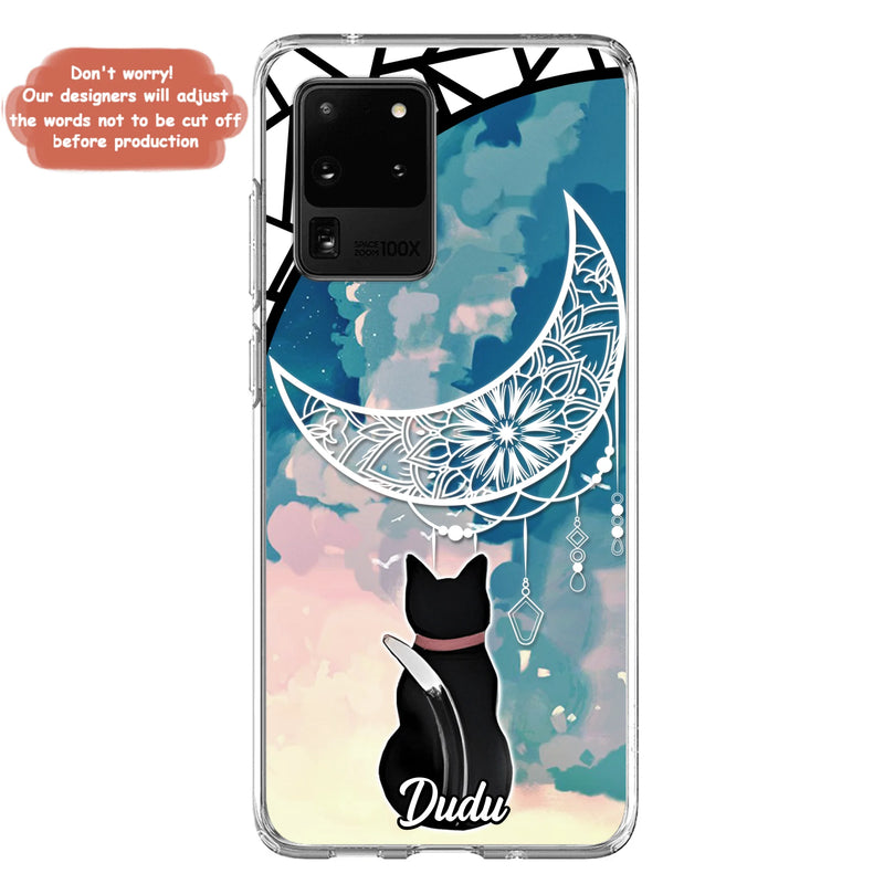 Custom Personalized Black Cat Phone Case - Gift Idea For Cat Lover - Case For iPhone/Samsung