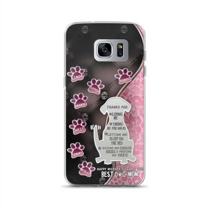 Personalized Memorial Dog Mom Phone Case - Memorial Gift Idea For Dog Lover - Up to 7 Dogs - Thanks For Loving Me - Case For iPhone/Samsung