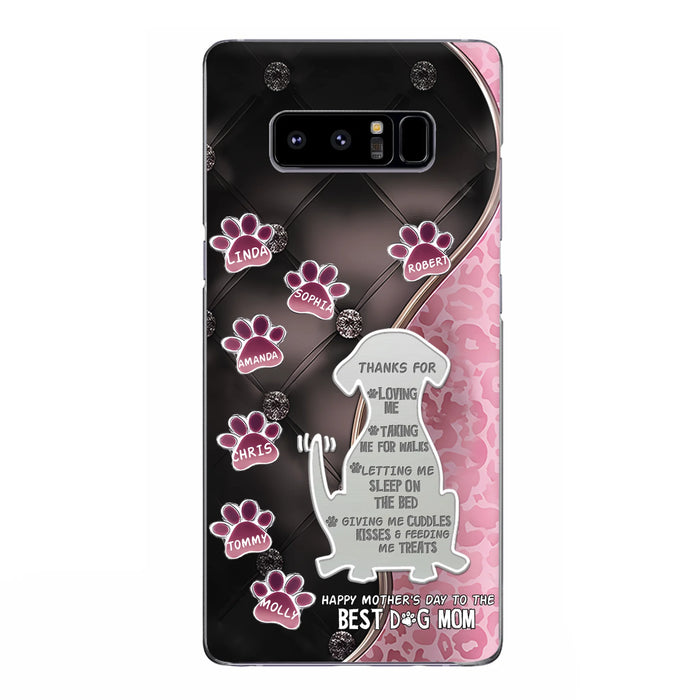 Personalized Memorial Dog Mom Phone Case - Memorial Gift Idea For Dog Lover - Up to 7 Dogs - Thanks For Loving Me - Case For iPhone/Samsung