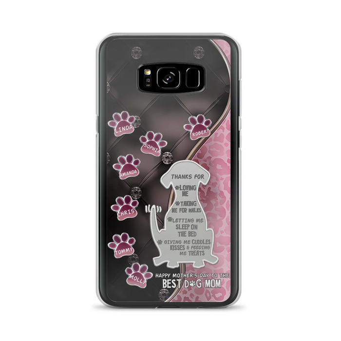 Personalized Memorial Dog Mom Phone Case - Memorial Gift Idea For Dog Lover - Up to 7 Dogs - Thanks For Loving Me - Case For iPhone/Samsung