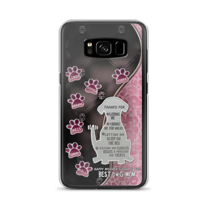 Personalized Memorial Dog Mom Phone Case - Memorial Gift Idea For Dog Lover - Up to 7 Dogs - Thanks For Loving Me - Case For iPhone/Samsung