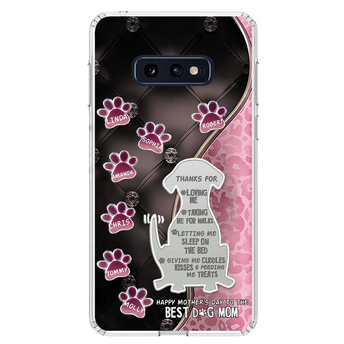 Personalized Memorial Dog Mom Phone Case - Memorial Gift Idea For Dog Lover - Up to 7 Dogs - Thanks For Loving Me - Case For iPhone/Samsung