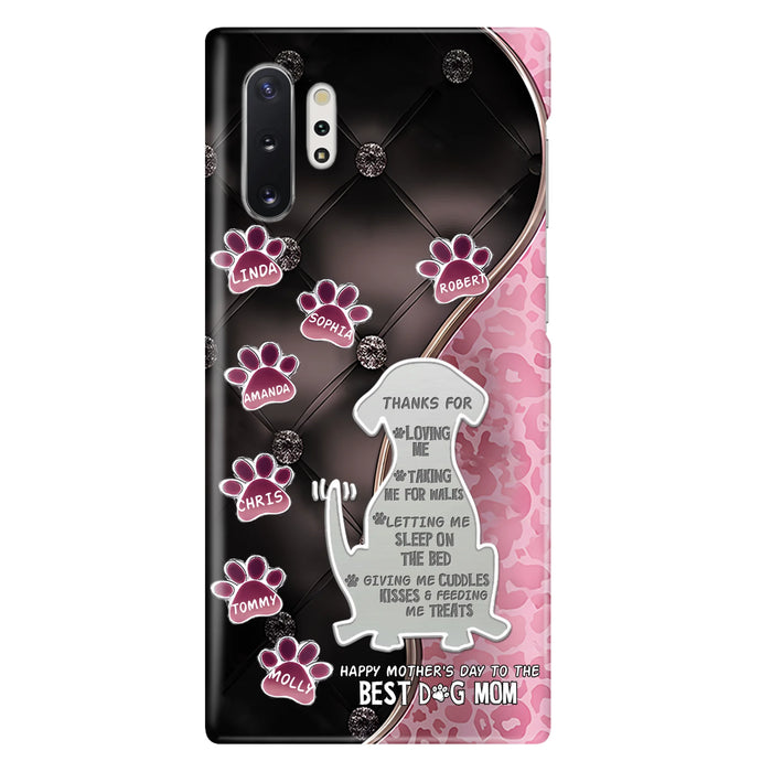 Personalized Memorial Dog Mom Phone Case - Memorial Gift Idea For Dog Lover - Up to 7 Dogs - Thanks For Loving Me - Case For iPhone/Samsung