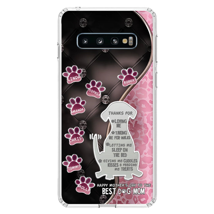 Personalized Memorial Dog Mom Phone Case - Memorial Gift Idea For Dog Lover - Up to 7 Dogs - Thanks For Loving Me - Case For iPhone/Samsung