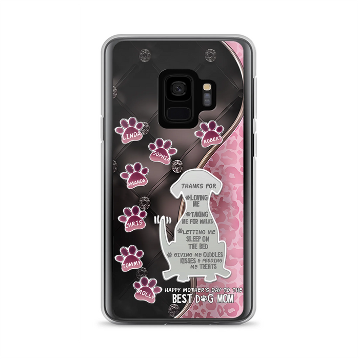 Personalized Memorial Dog Mom Phone Case - Memorial Gift Idea For Dog Lover - Up to 7 Dogs - Thanks For Loving Me - Case For iPhone/Samsung