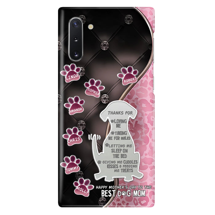 Personalized Memorial Dog Mom Phone Case - Memorial Gift Idea For Dog Lover - Up to 7 Dogs - Thanks For Loving Me - Case For iPhone/Samsung