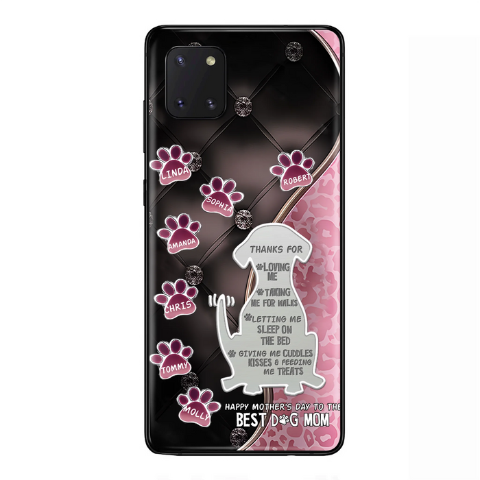 Personalized Memorial Dog Mom Phone Case - Memorial Gift Idea For Dog Lover - Up to 7 Dogs - Thanks For Loving Me - Case For iPhone/Samsung