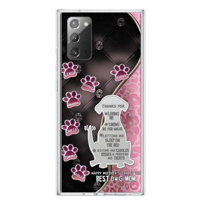 Personalized Memorial Dog Mom Phone Case - Memorial Gift Idea For Dog Lover - Up to 7 Dogs - Thanks For Loving Me - Case For iPhone/Samsung