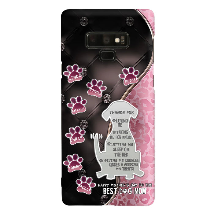 Personalized Memorial Dog Mom Phone Case - Memorial Gift Idea For Dog Lover - Up to 7 Dogs - Thanks For Loving Me - Case For iPhone/Samsung