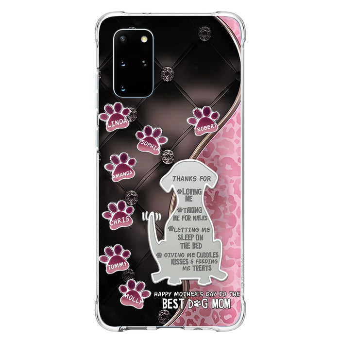 Personalized Memorial Dog Mom Phone Case - Memorial Gift Idea For Dog Lover - Up to 7 Dogs - Thanks For Loving Me - Case For iPhone/Samsung