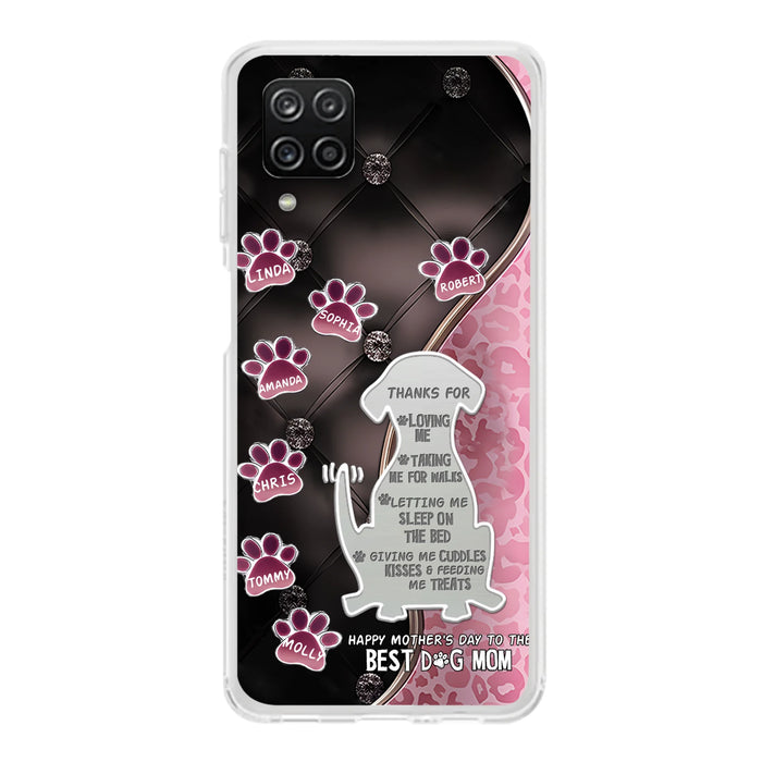 Personalized Memorial Dog Mom Phone Case - Memorial Gift Idea For Dog Lover - Up to 7 Dogs - Thanks For Loving Me - Case For iPhone/Samsung