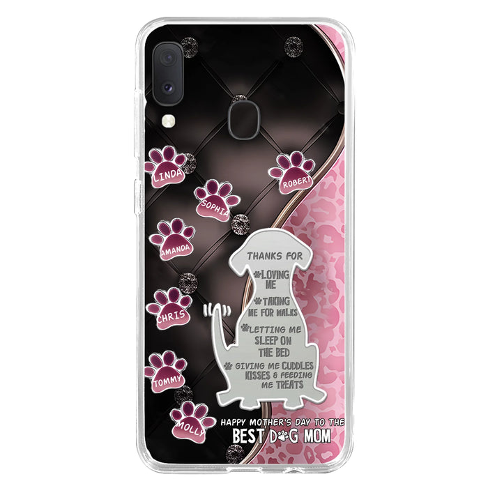 Personalized Memorial Dog Mom Phone Case - Memorial Gift Idea For Dog Lover - Up to 7 Dogs - Thanks For Loving Me - Case For iPhone/Samsung