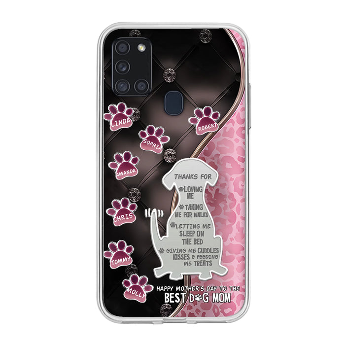 Personalized Memorial Dog Mom Phone Case - Memorial Gift Idea For Dog Lover - Up to 7 Dogs - Thanks For Loving Me - Case For iPhone/Samsung
