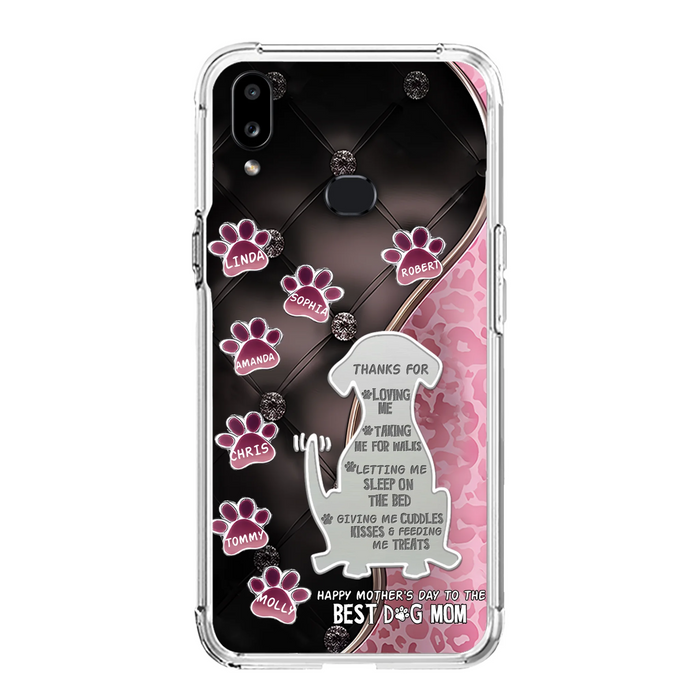 Personalized Memorial Dog Mom Phone Case - Memorial Gift Idea For Dog Lover - Up to 7 Dogs - Thanks For Loving Me - Case For iPhone/Samsung