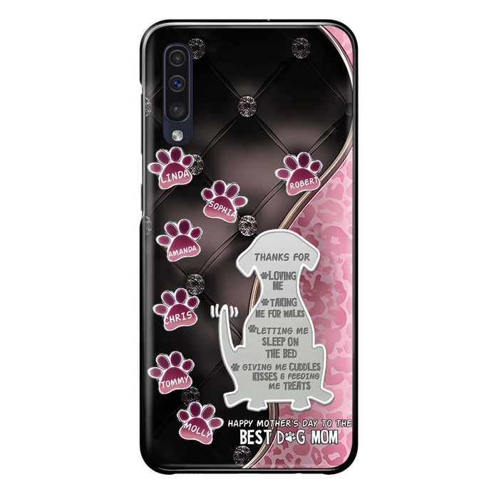 Personalized Memorial Dog Mom Phone Case - Memorial Gift Idea For Dog Lover - Up to 7 Dogs - Thanks For Loving Me - Case For iPhone/Samsung