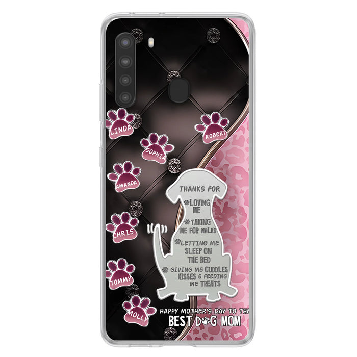 Personalized Memorial Dog Mom Phone Case - Memorial Gift Idea For Dog Lover - Up to 7 Dogs - Thanks For Loving Me - Case For iPhone/Samsung