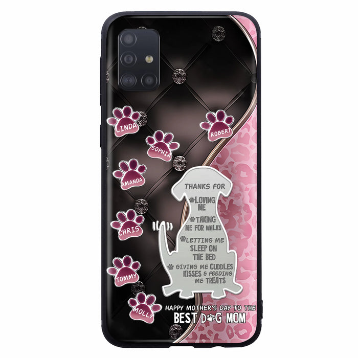 Personalized Memorial Dog Mom Phone Case - Memorial Gift Idea For Dog Lover - Up to 7 Dogs - Thanks For Loving Me - Case For iPhone/Samsung