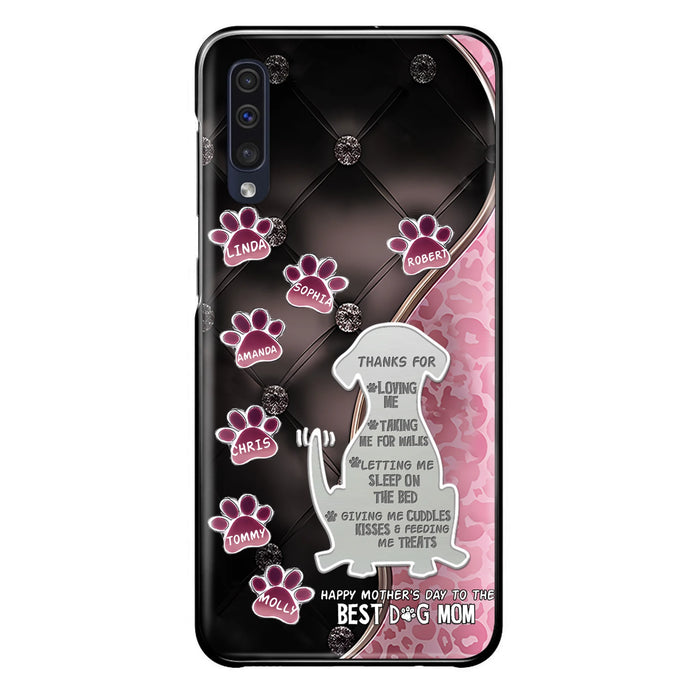 Personalized Memorial Dog Mom Phone Case - Memorial Gift Idea For Dog Lover - Up to 7 Dogs - Thanks For Loving Me - Case For iPhone/Samsung