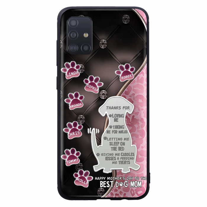 Personalized Memorial Dog Mom Phone Case - Memorial Gift Idea For Dog Lover - Up to 7 Dogs - Thanks For Loving Me - Case For iPhone/Samsung