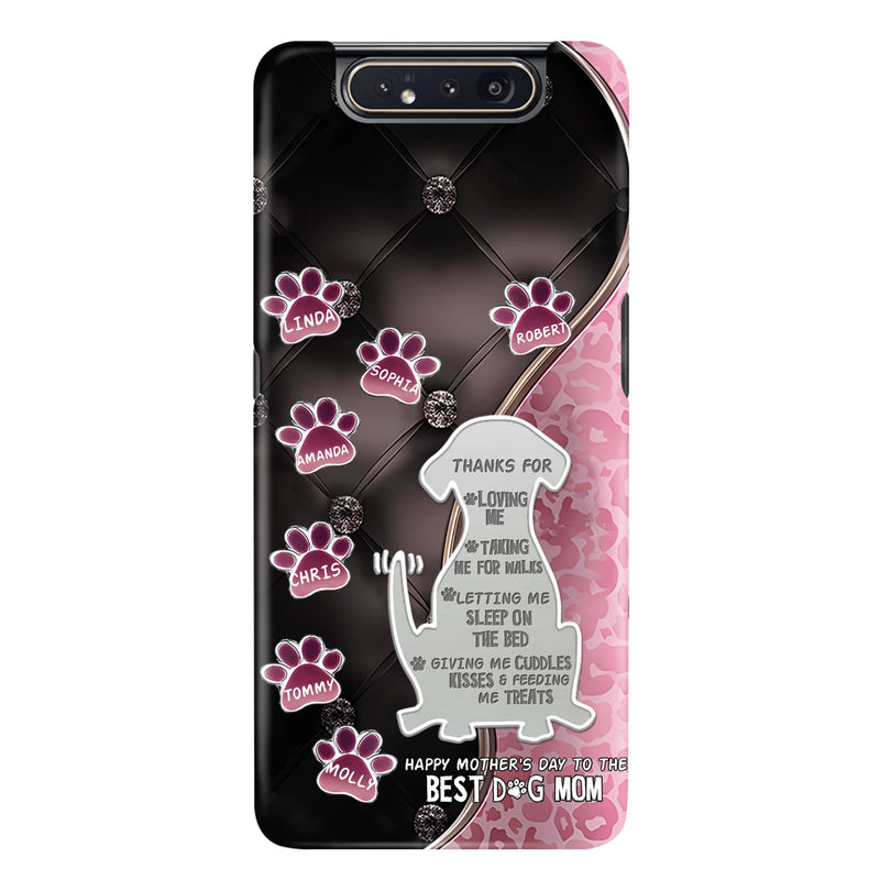 Personalized Memorial Dog Mom Phone Case - Memorial Gift Idea For Dog Lover - Up to 7 Dogs - Thanks For Loving Me - Case For iPhone/Samsung