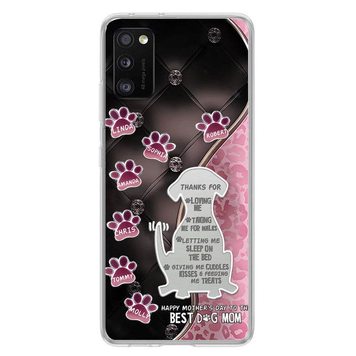 Personalized Memorial Dog Mom Phone Case - Memorial Gift Idea For Dog Lover - Up to 7 Dogs - Thanks For Loving Me - Case For iPhone/Samsung