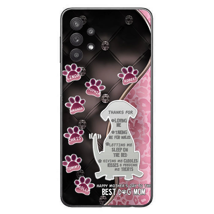 Personalized Memorial Dog Mom Phone Case - Memorial Gift Idea For Dog Lover - Up to 7 Dogs - Thanks For Loving Me - Case For iPhone/Samsung