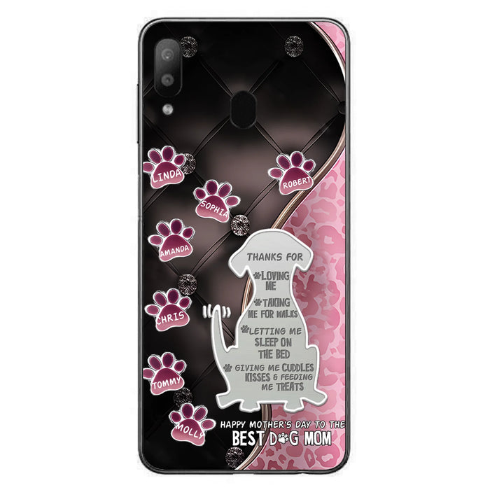 Personalized Memorial Dog Mom Phone Case - Memorial Gift Idea For Dog Lover - Up to 7 Dogs - Thanks For Loving Me - Case For iPhone/Samsung